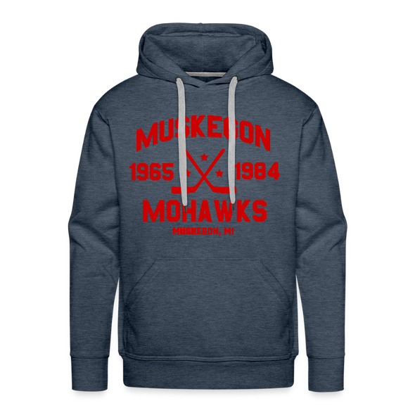 Muskegon Mohawks Dated Hoodie (Premium) - heather denim