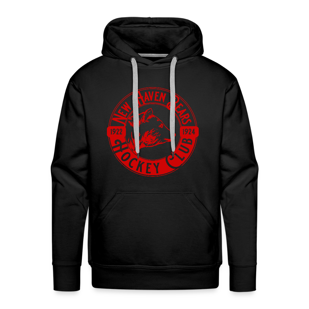CLEARANCE New Haven Bears Hoodie (Premium) in black with the round red logo of a bear head on the front
