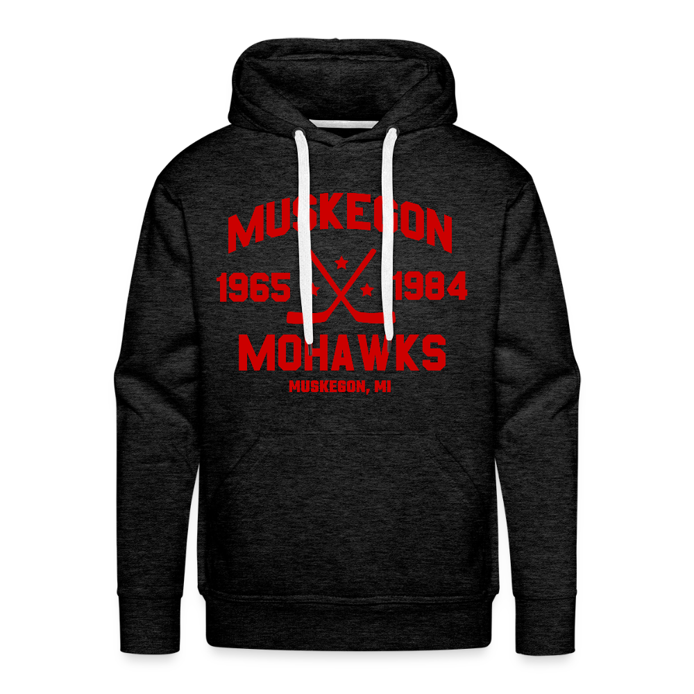 Muskegon Mohawks Dated Hoodie (Premium) - charcoal grey