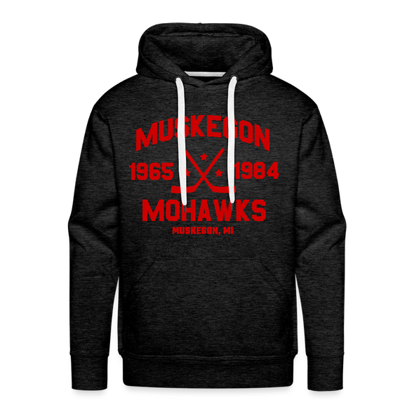 Muskegon Mohawks Dated Hoodie (Premium) - charcoal grey