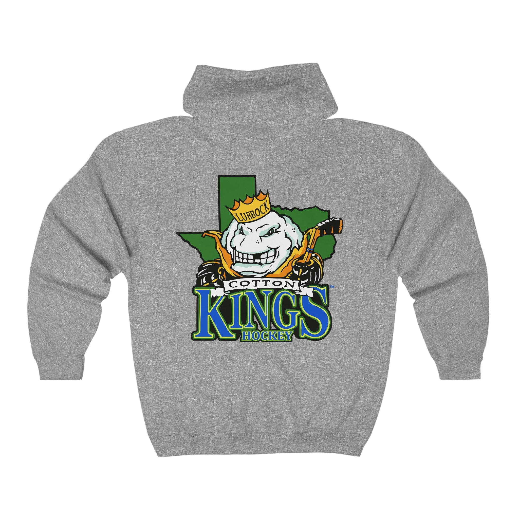 Lubbock Cotton Kings Hoodie (Zip), front, plain (design is on the back)
