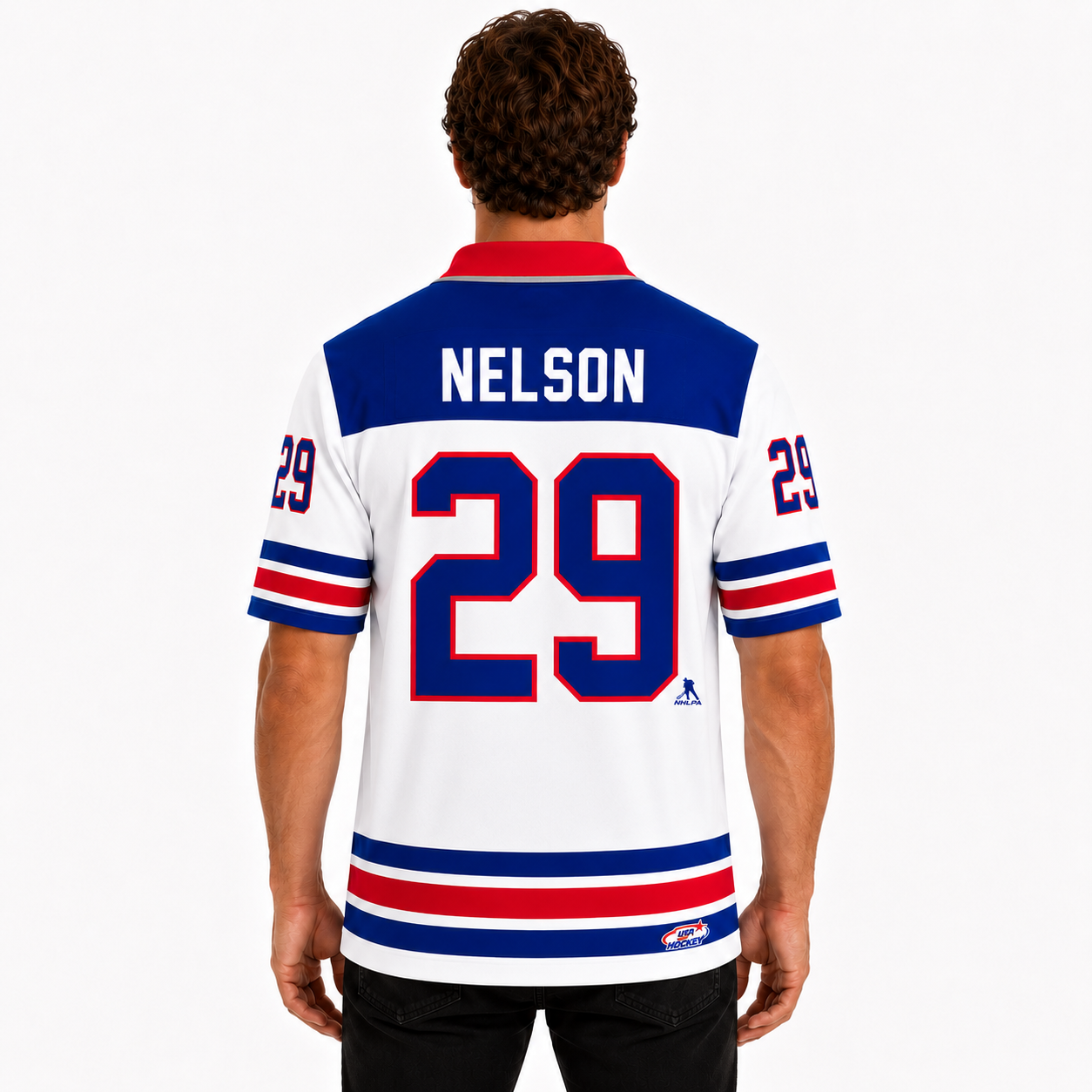 Brock Nelson - USA Hockey 2026 Officially Licensed Summer - White Polo