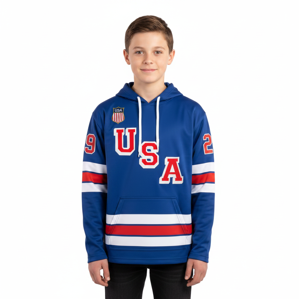 Brock Nelson #29 (2026 Gold Champ) USA Hockey Officially Licensed Jersey Hoodie