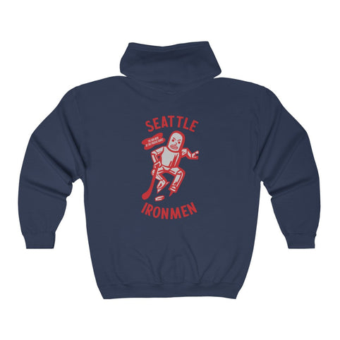Seattle Ironmen Hoodie (Zip), front, plain (design is on the back), view 4