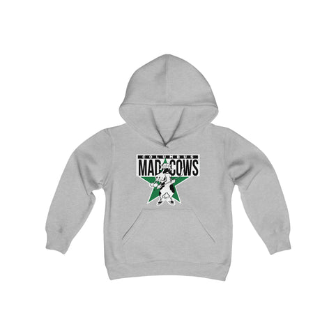 Columbus Mad Cows Hoodie (Youth) in sport grey, back view, plain back