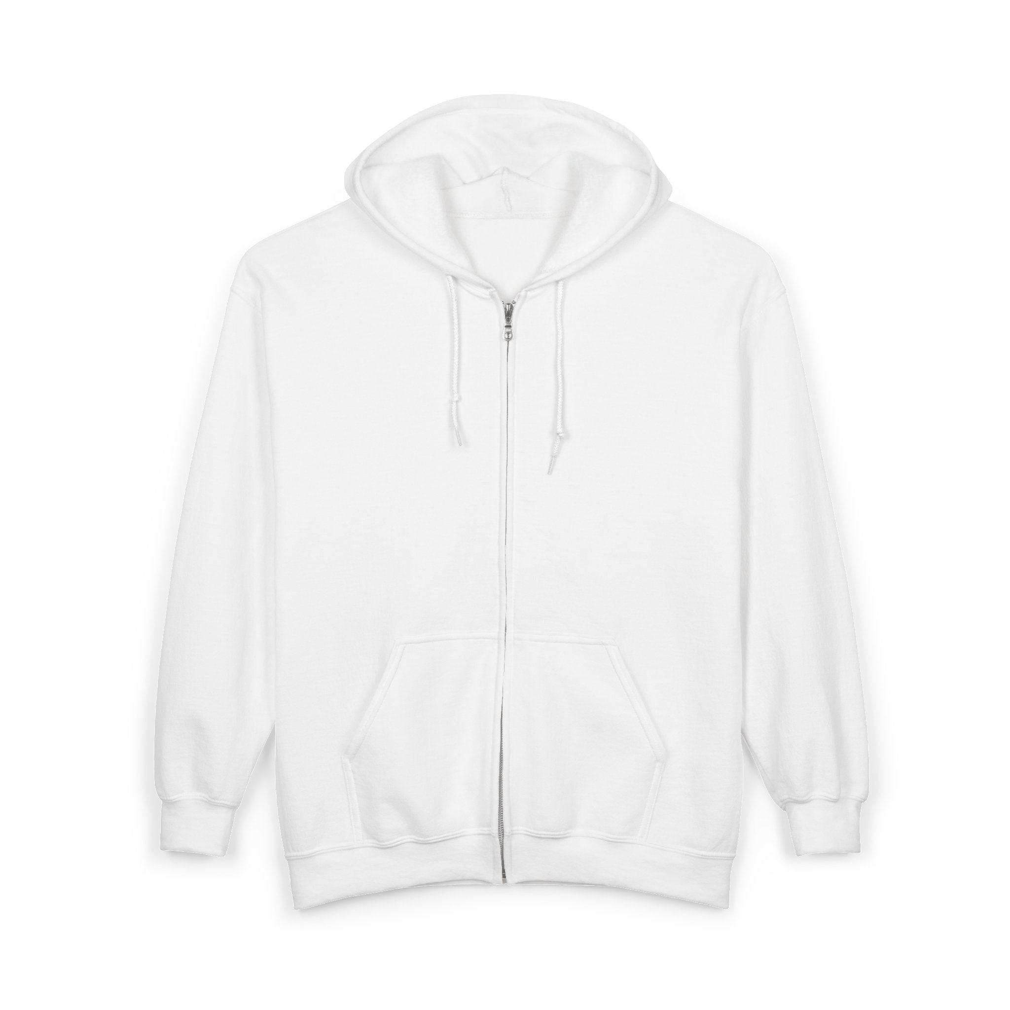 Houston Aeros 1990s Hoodie (Zip) in white, front, plain (design is on the back)