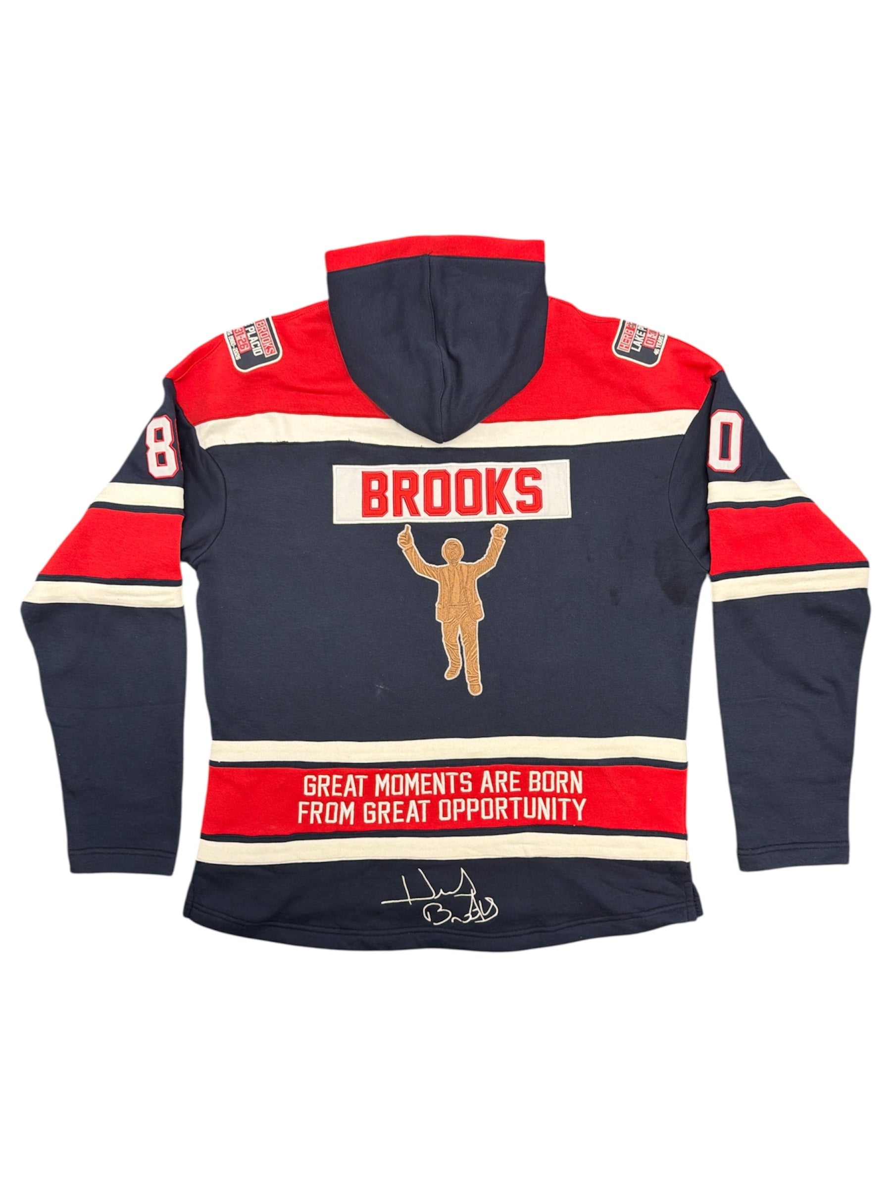 Herb Brooks Miracle on Ice Lake Placid Statute Lace Hoodie