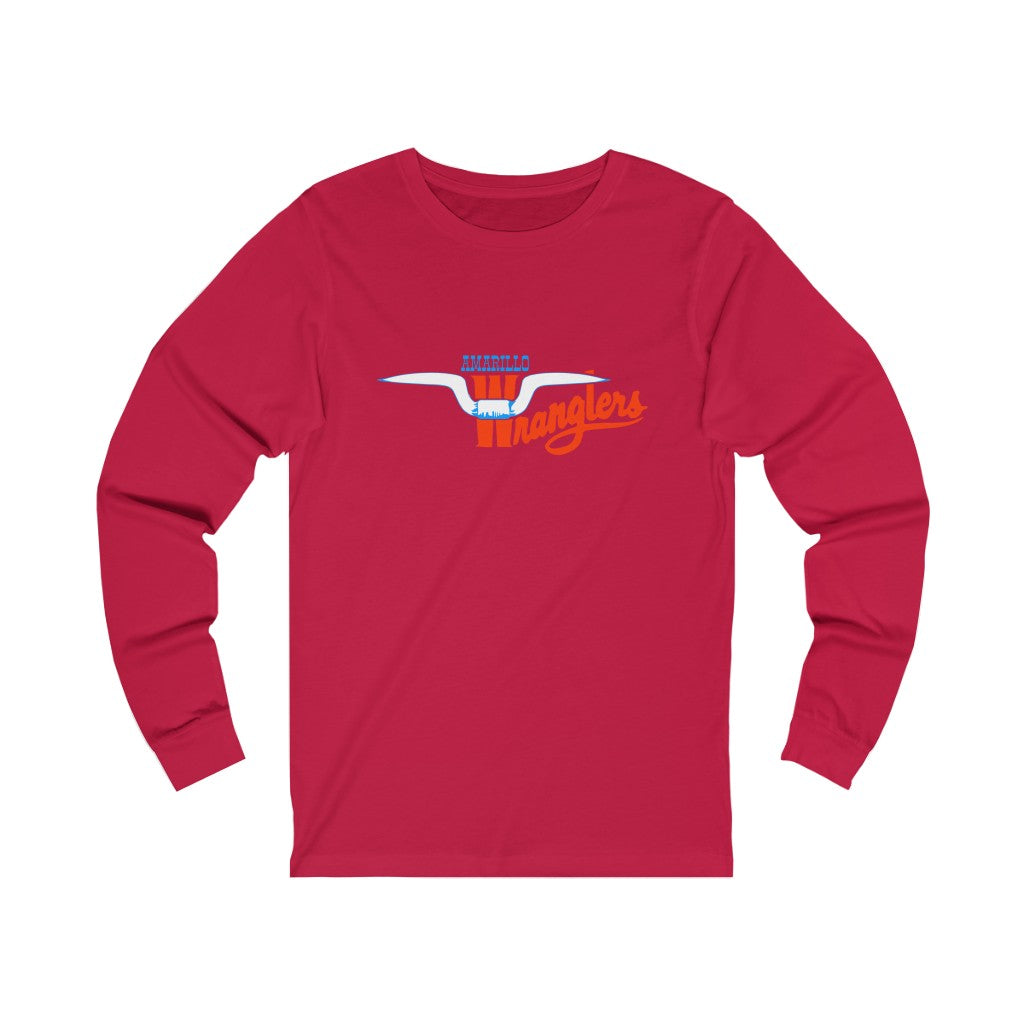 Amarillo Wranglers Horns Long Sleeve Shirt - Red