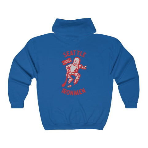 Seattle Ironmen Hoodie (Zip), front, plain (design is on the back), view 3