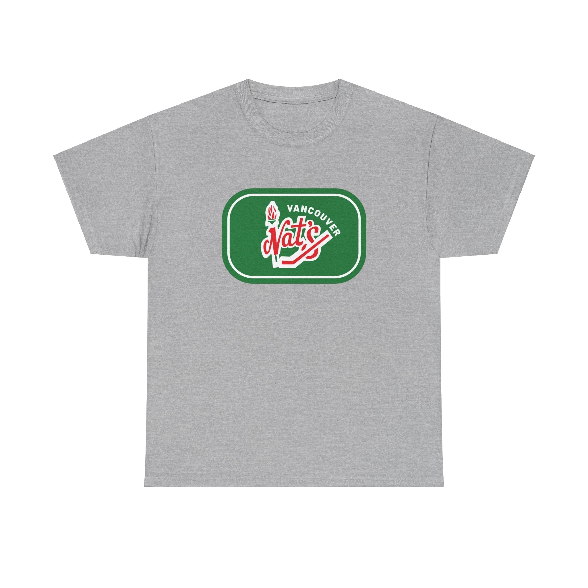 CLEARANCE Vancouver Nats T-Shirt in sport grey with the green rounded badge with red script on the front