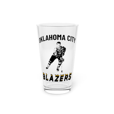 Oklahoma City Blazers 1970s Pint Glass, 16oz