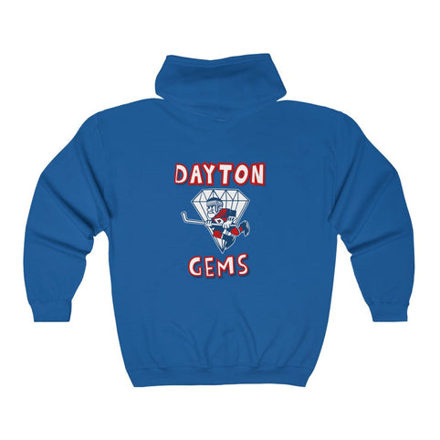 Dayton Gems Hoodie (Zip), front, plain (design is on the back)