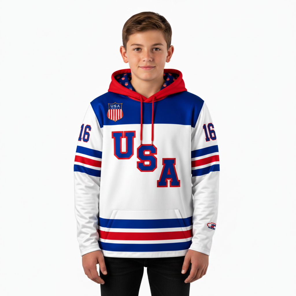 Vincent Trocheck #16 (2026 Gold Champ) USA Hockey Officially Licensed Jersey Hoodie