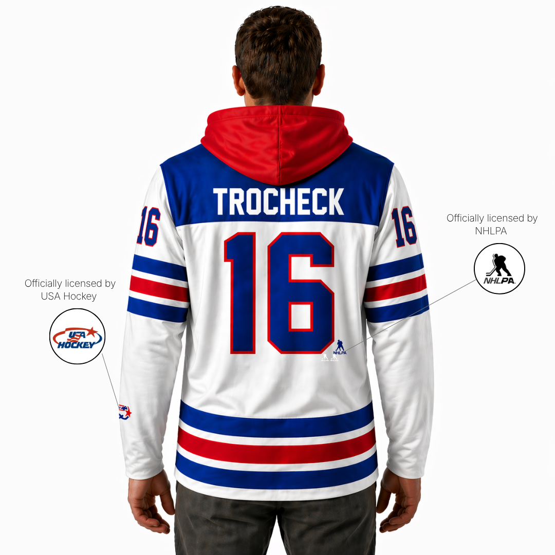 Vincent Trocheck #16 (2026 Gold Champ) USA Hockey Officially Licensed Jersey Hoodie