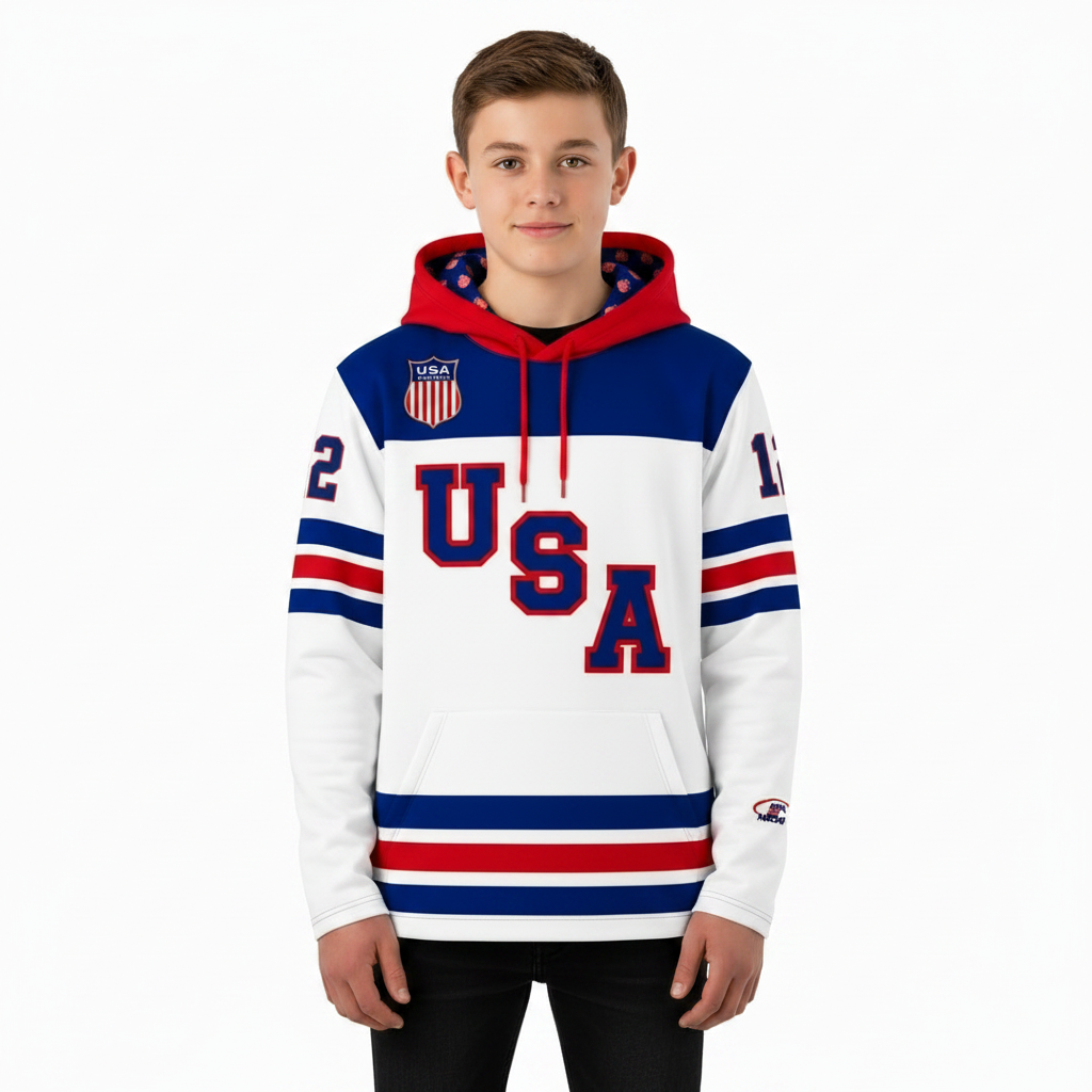 Matt Boldy #12 (2026 Gold Champ) USA Hockey Officially Licensed Jersey Hoodie