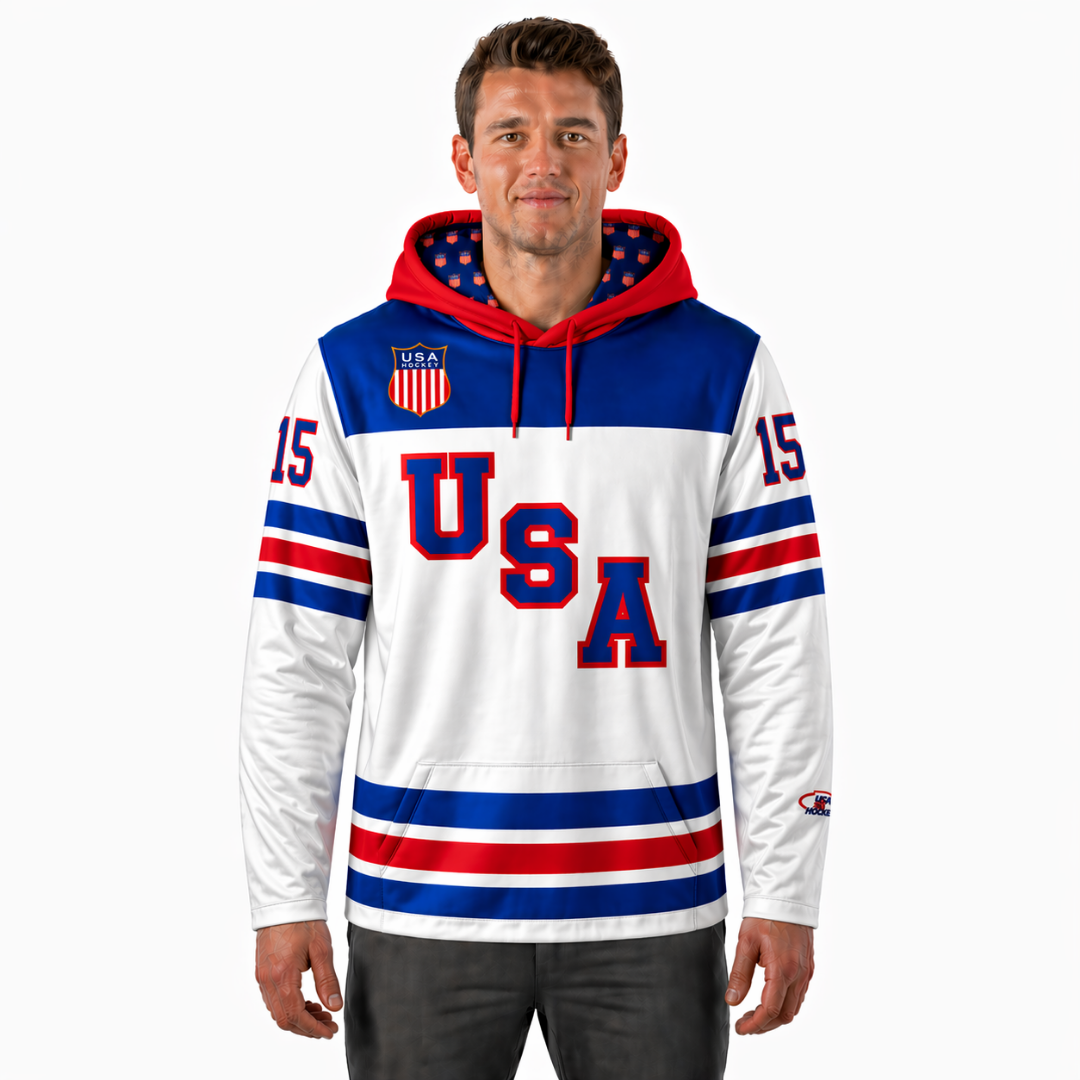 Noah Hanifin #15 (2026 Gold Champ) USA Hockey Officially Licensed Jersey Hoodie