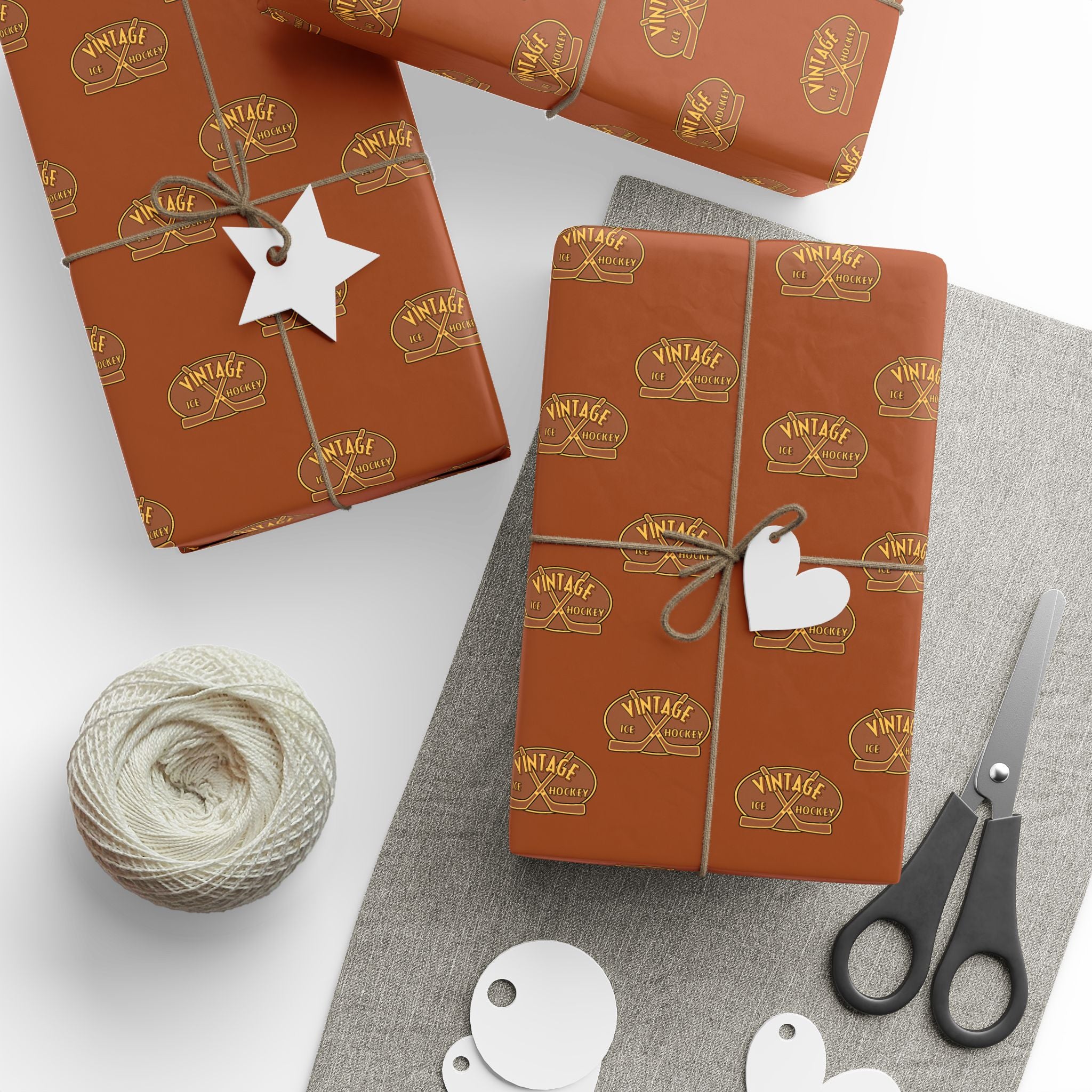 Vintage Ice Hockey Logo Wrapping Paper