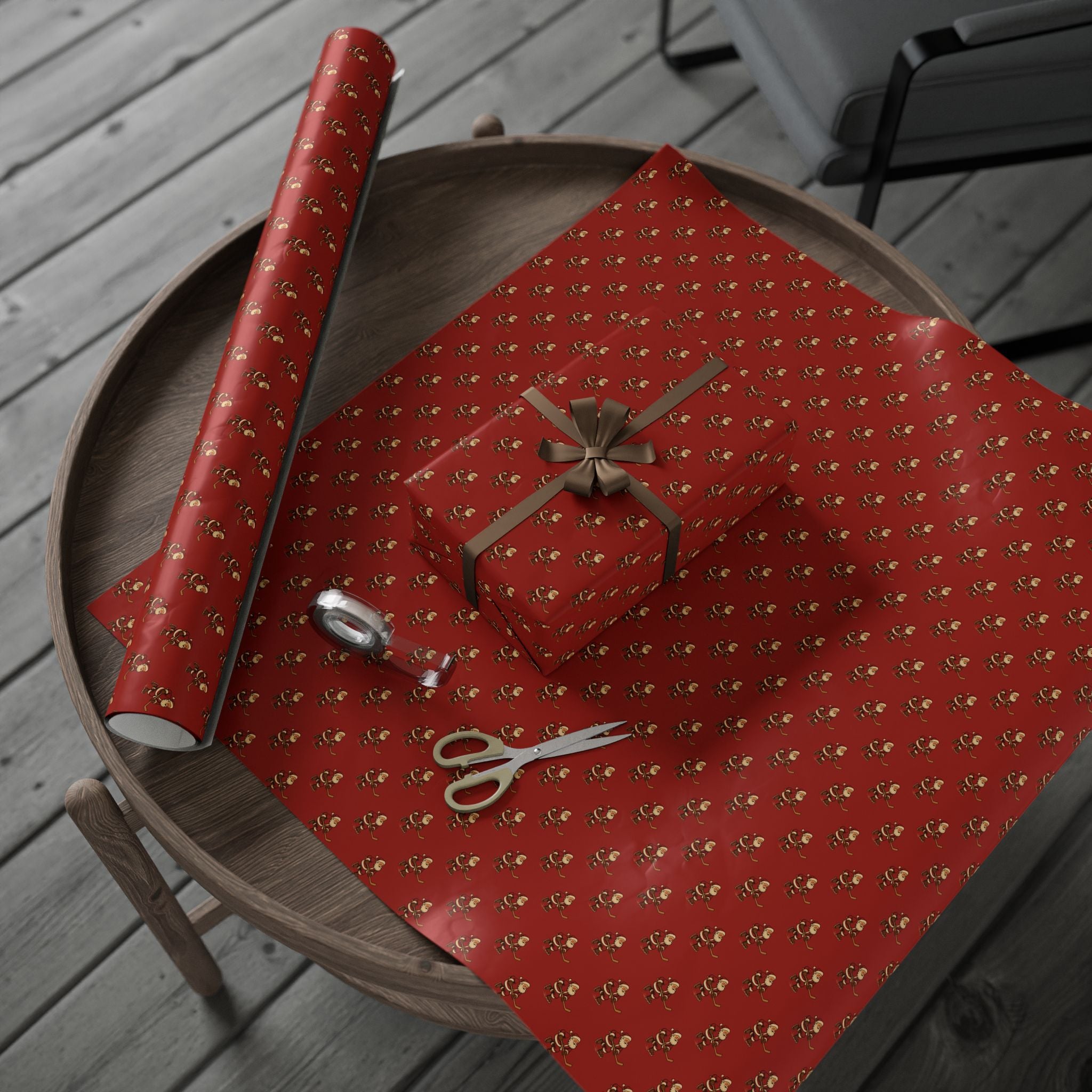 Skating Santa Wrapping Paper