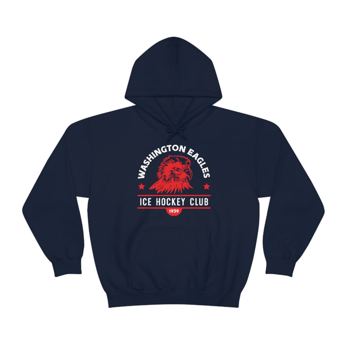 CLEARANCE Washington Eagles Hoodie in navy with the red eagle head over Ice Hockey Club text on the front