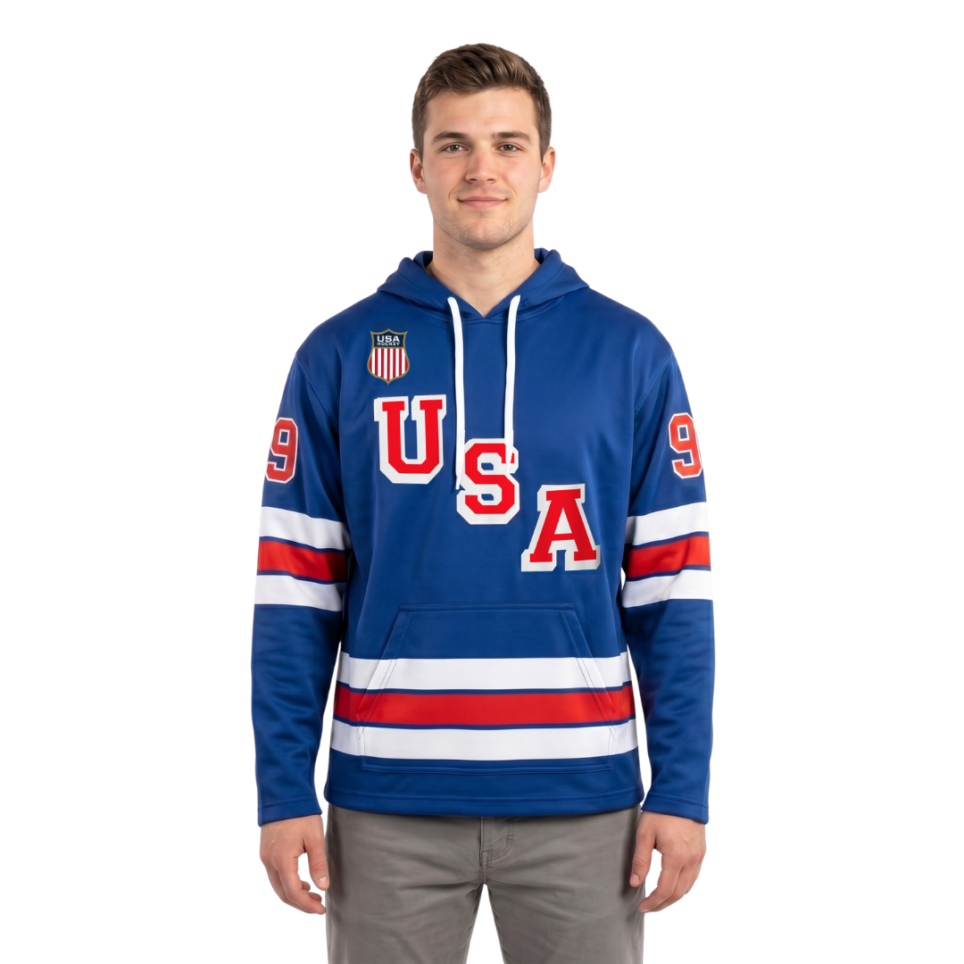 Jack Eichel #9 (2026 Gold Champ) USA Hockey Officially Licensed Jersey Hoodie