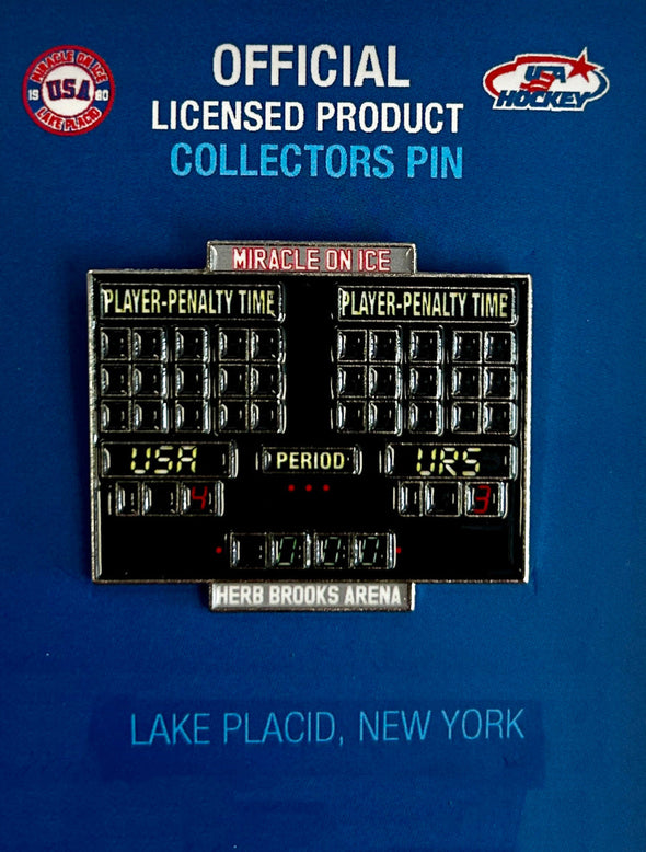 Miracle on Ice 1980 Team Scoreboard Official Collectors Pin 1.5"X1.5"