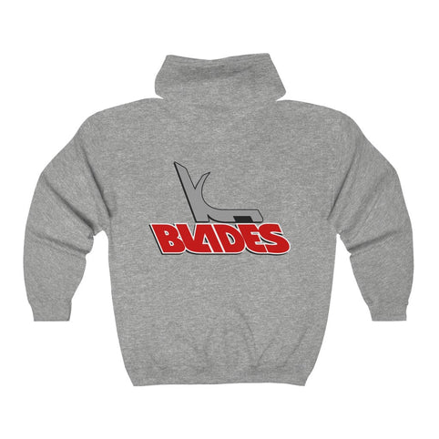 Kansas City Blades Hoodie (Zip), front, plain (design is on the back)