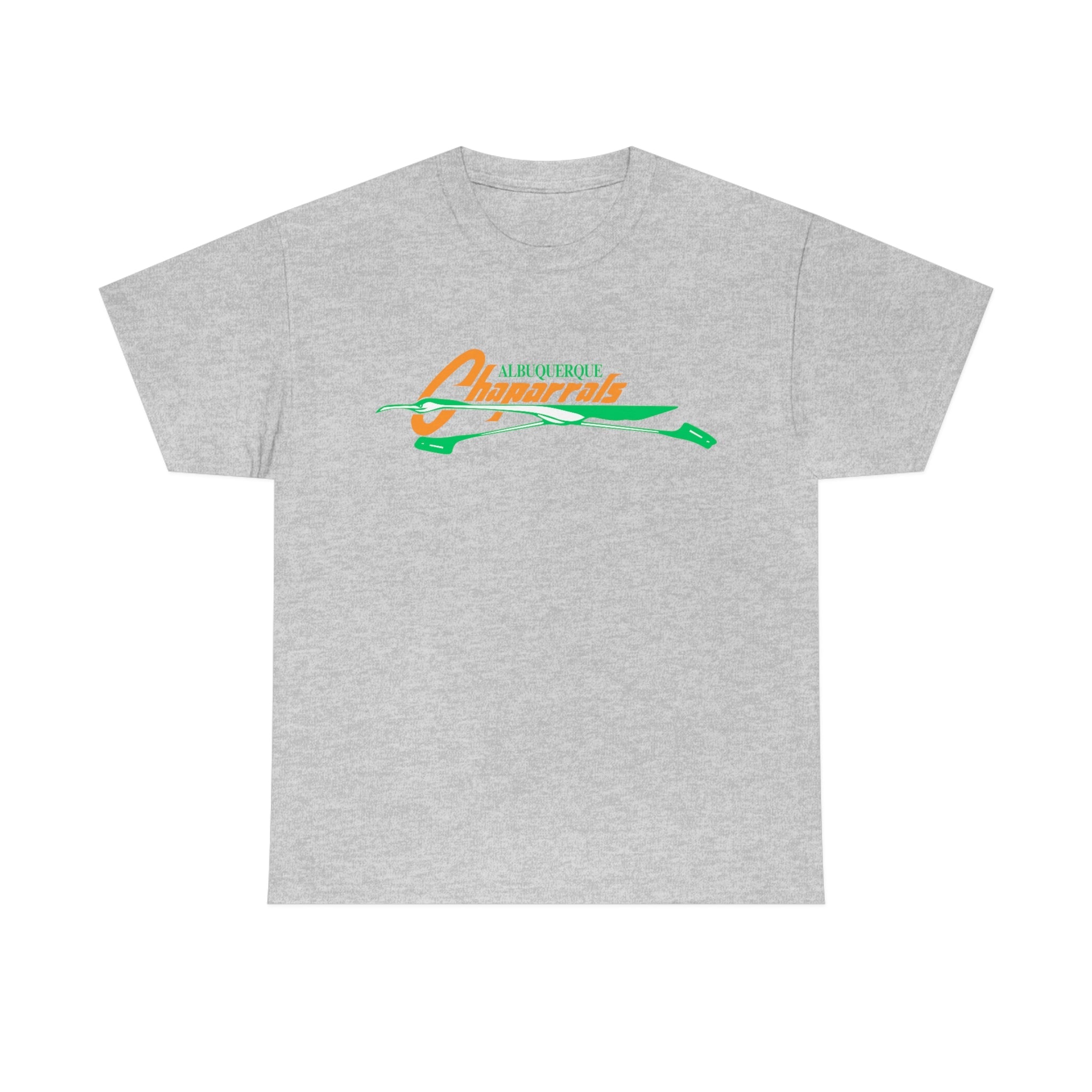 CLEARANCE Albuquerque Chaparrals T-Shirt in sport grey with the orange script wordmark with a green swoosh on the front