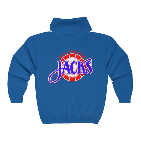 Baltimore Skipjacks Red & Blue Hoodie (Zip), front, plain (design is on the back)