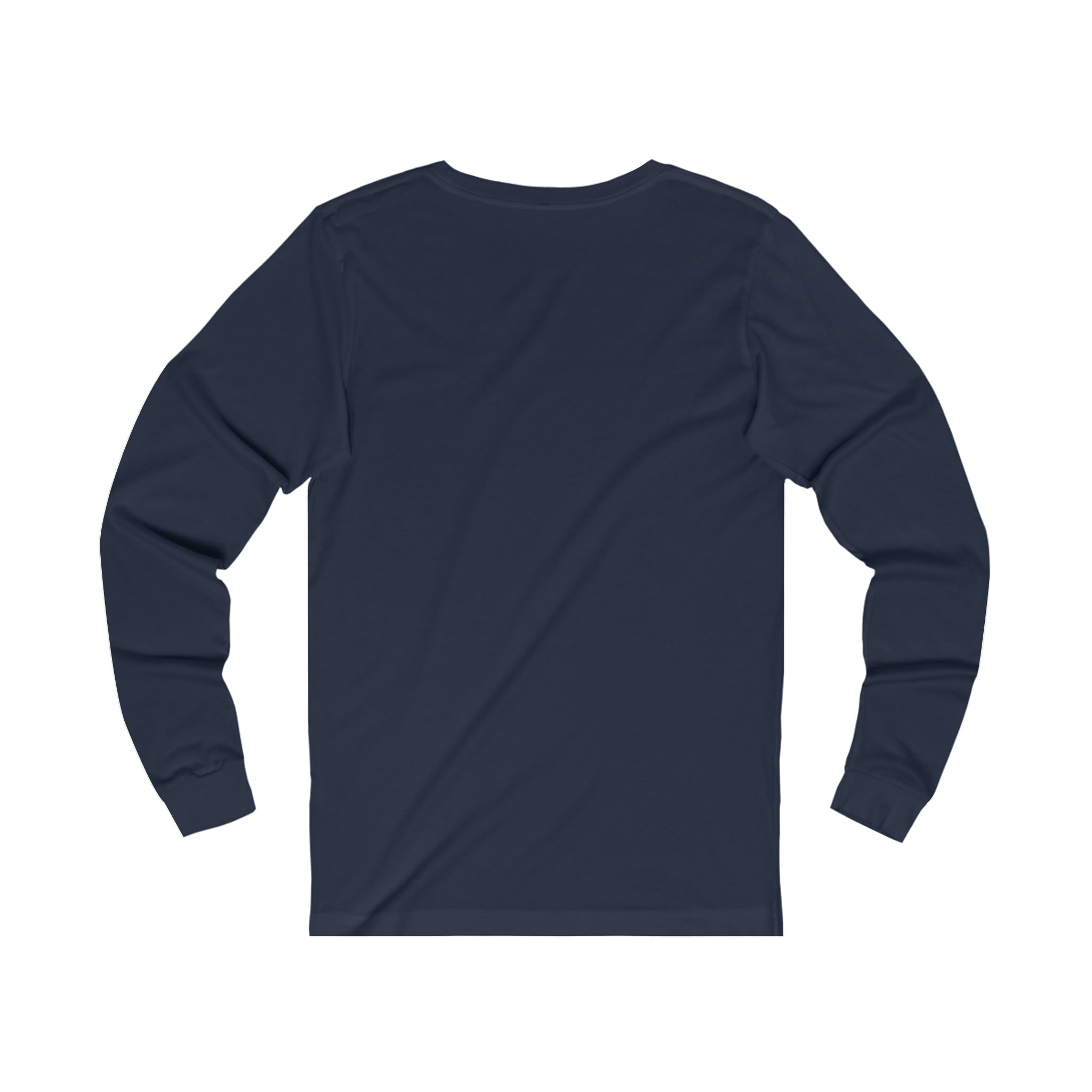 New Haven Nighthawks 1980s Long Sleeve Shirt with the blue and red hawk-head emblem with arched lettering on the front, view 2