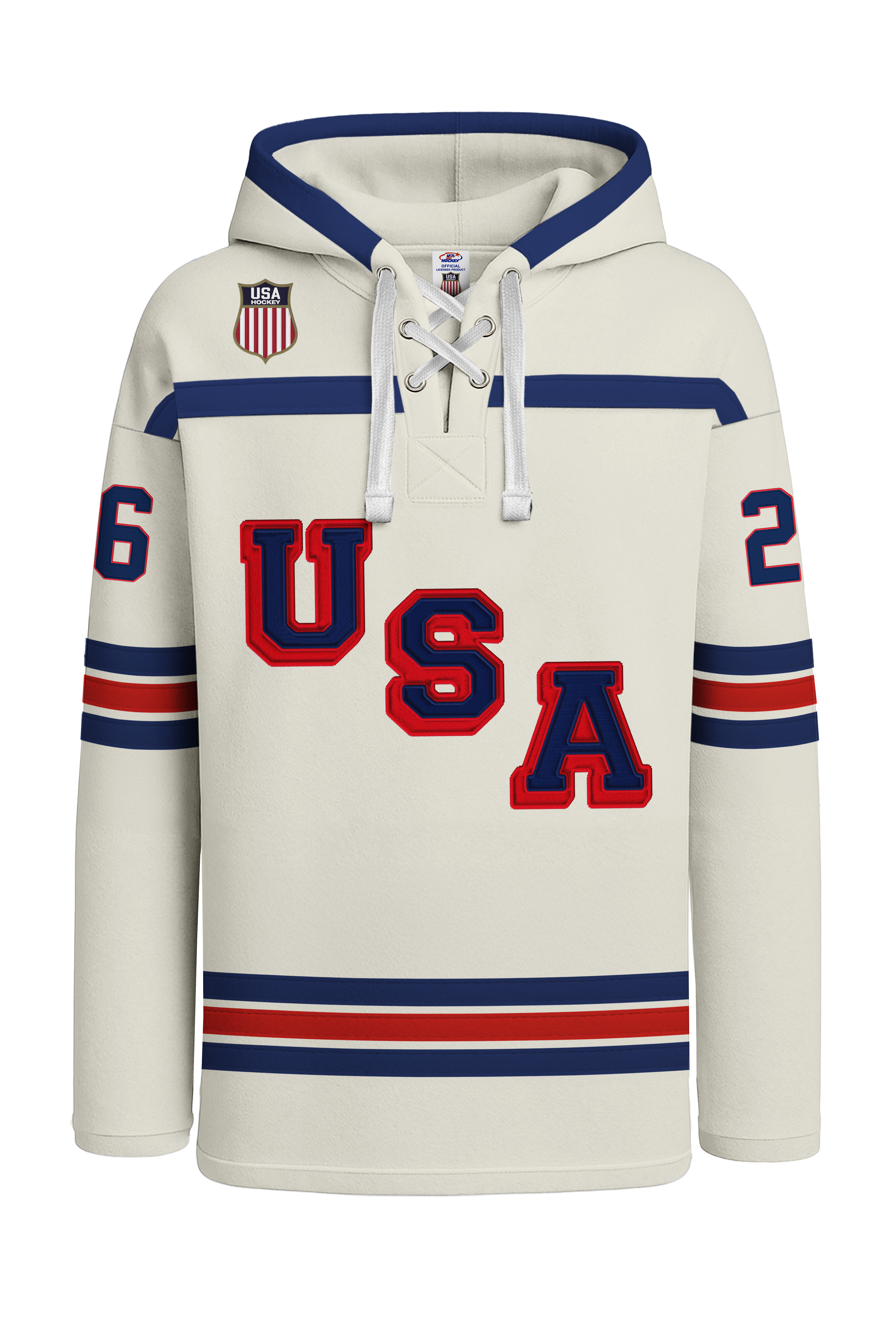 USA Hockey Shield 2026 Replica Jersey Vintage White Lace Hoodie