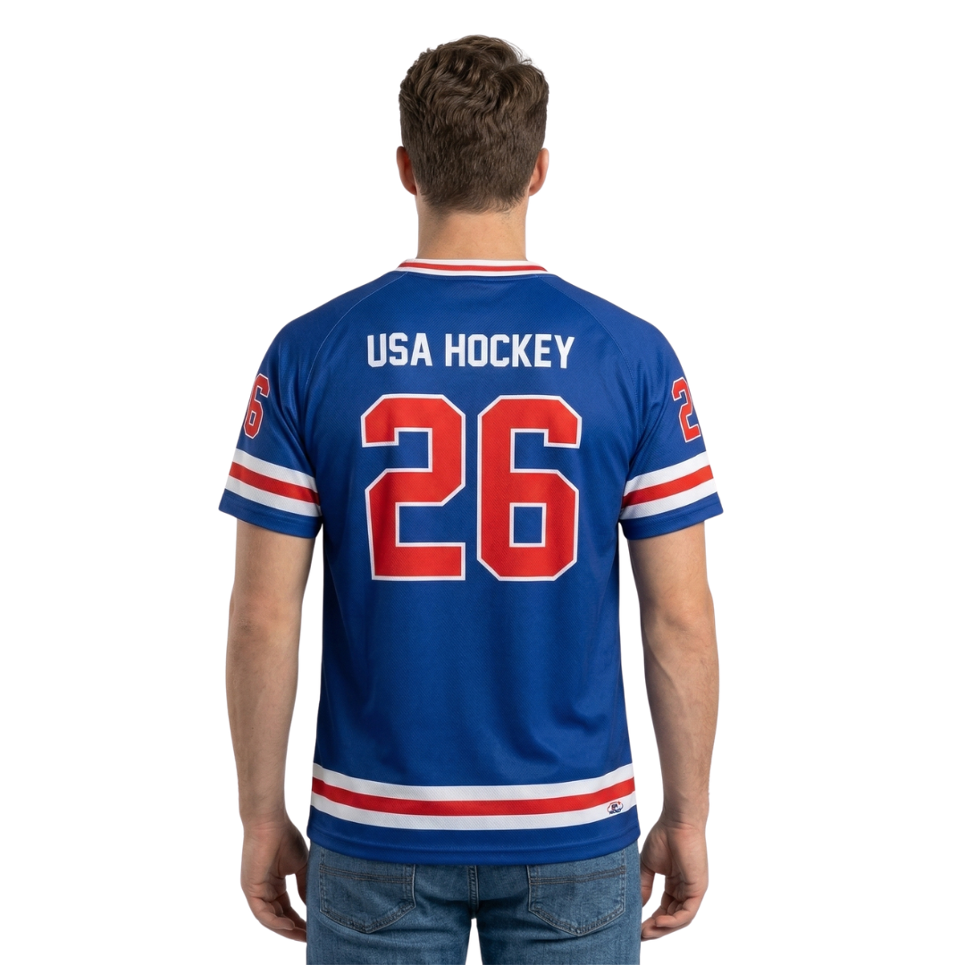 USA Hockey Officially Licensed 2026 Jersey Replica Blue T-Shirt