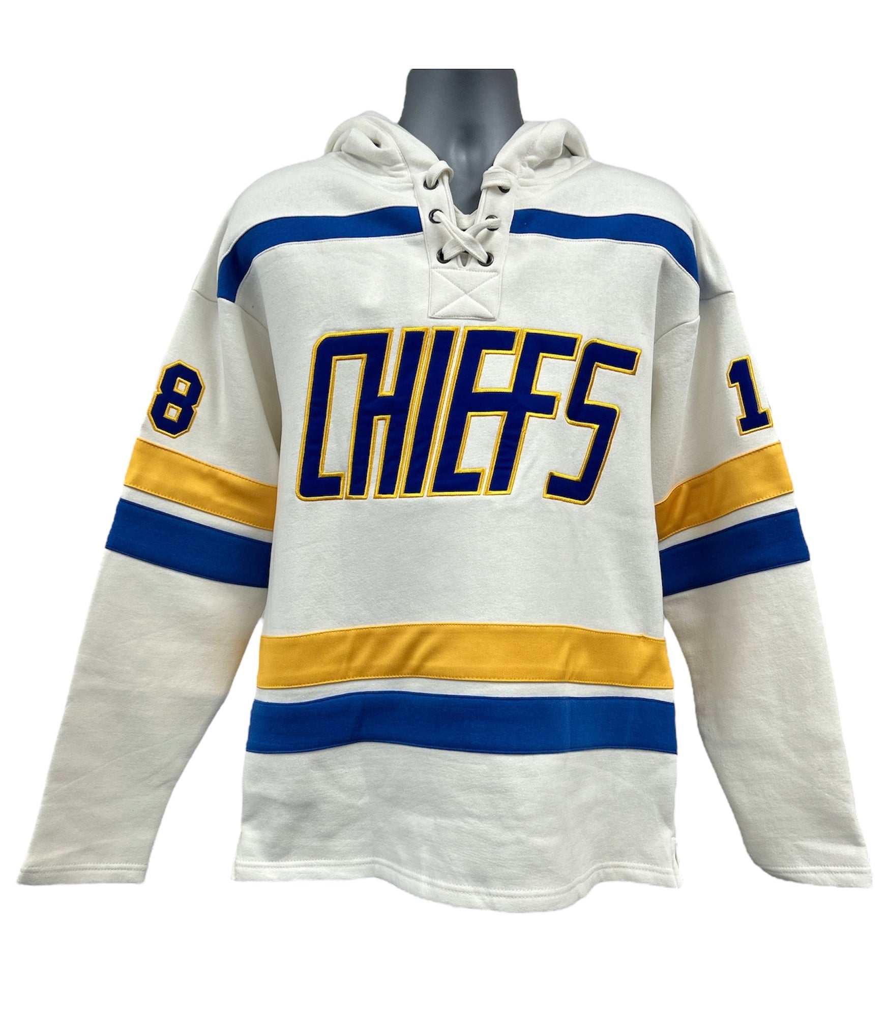 Charlestown Chiefs Heavyweight Hoodie White (#18 Hanson)