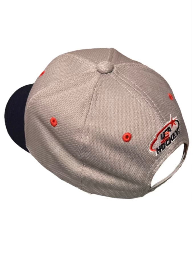 USA Hockey Official Licensed Logo Navy and Gray Hat