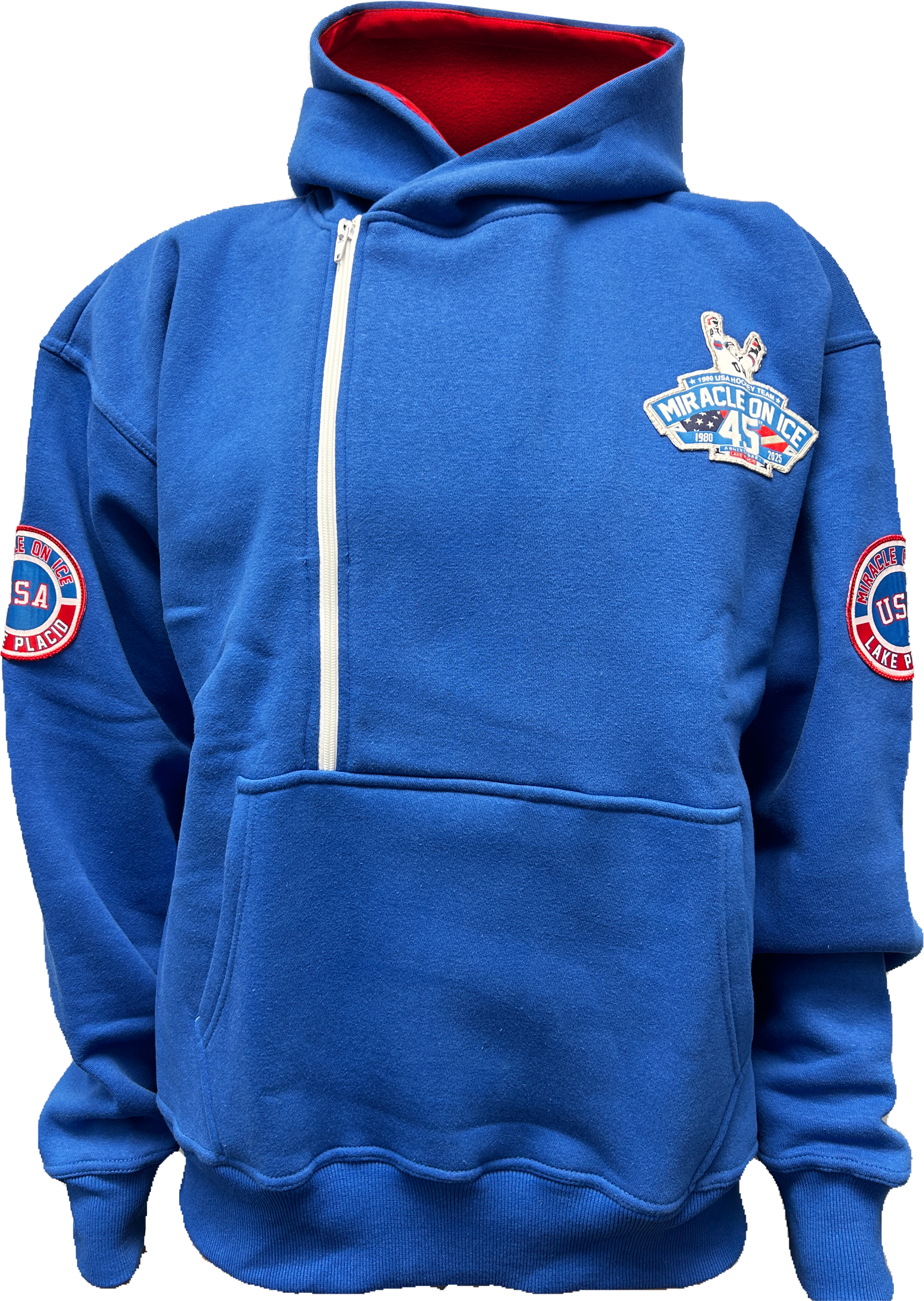 1980 Miracle on Ice  45th Anniversary (1980-2025) Official Side Zip Hoodie Embroidered