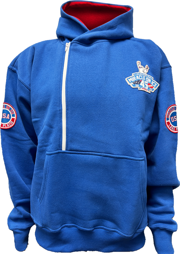 1980 Miracle on Ice  45th Anniversary (1980-2025) Official Side Zip Hoodie Embroidered