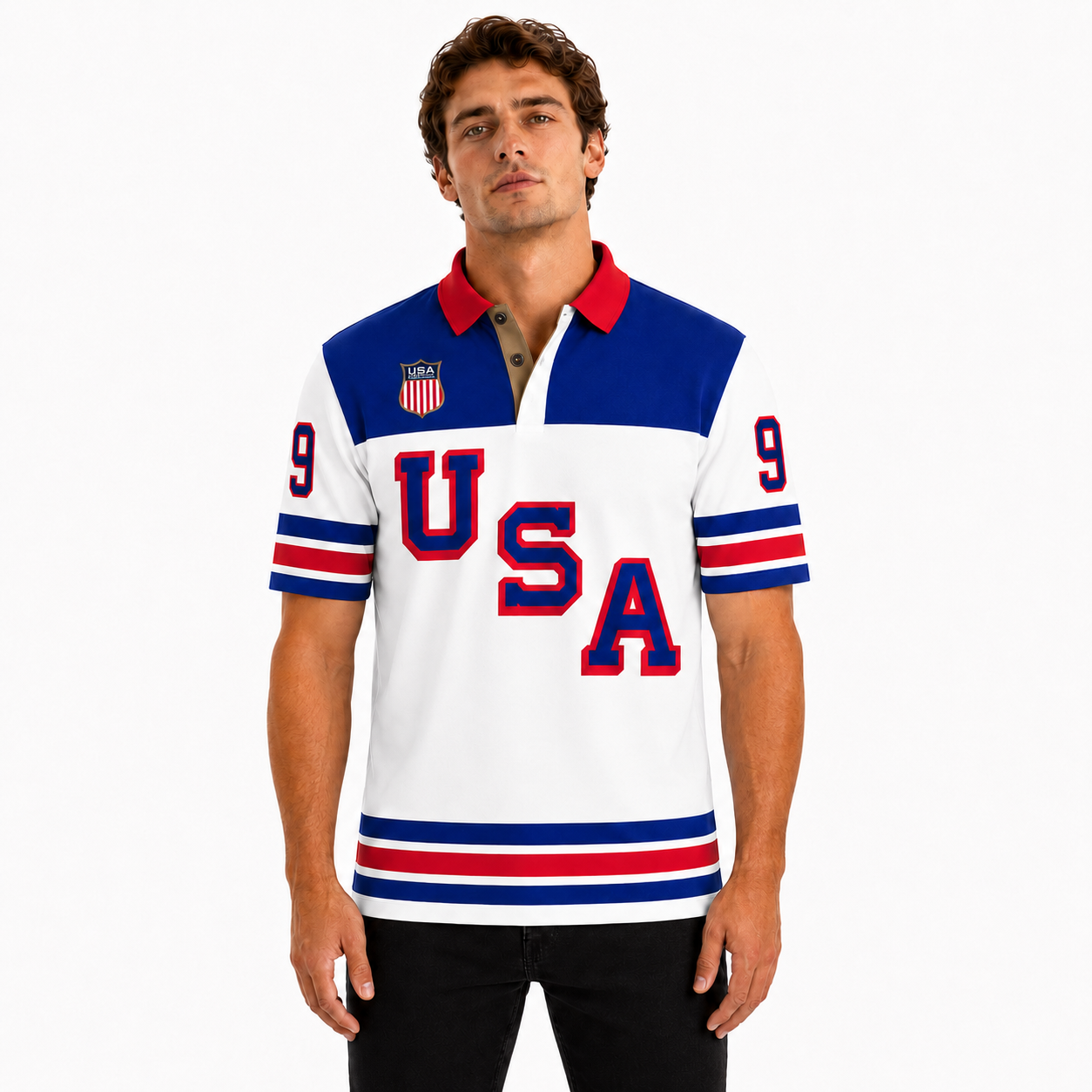 Jack Eichel - USA Hockey 2026 Officially Licensed Summer - White Polo