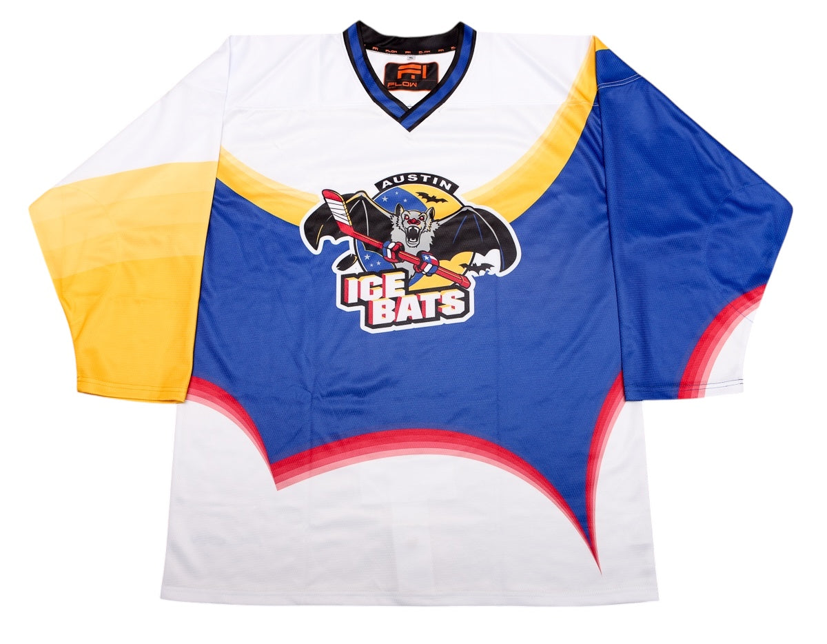 Ice Bat Austin Ice Bats 1996-97 Replica White Jersey (BLANK) β Vintage Ice Hockey