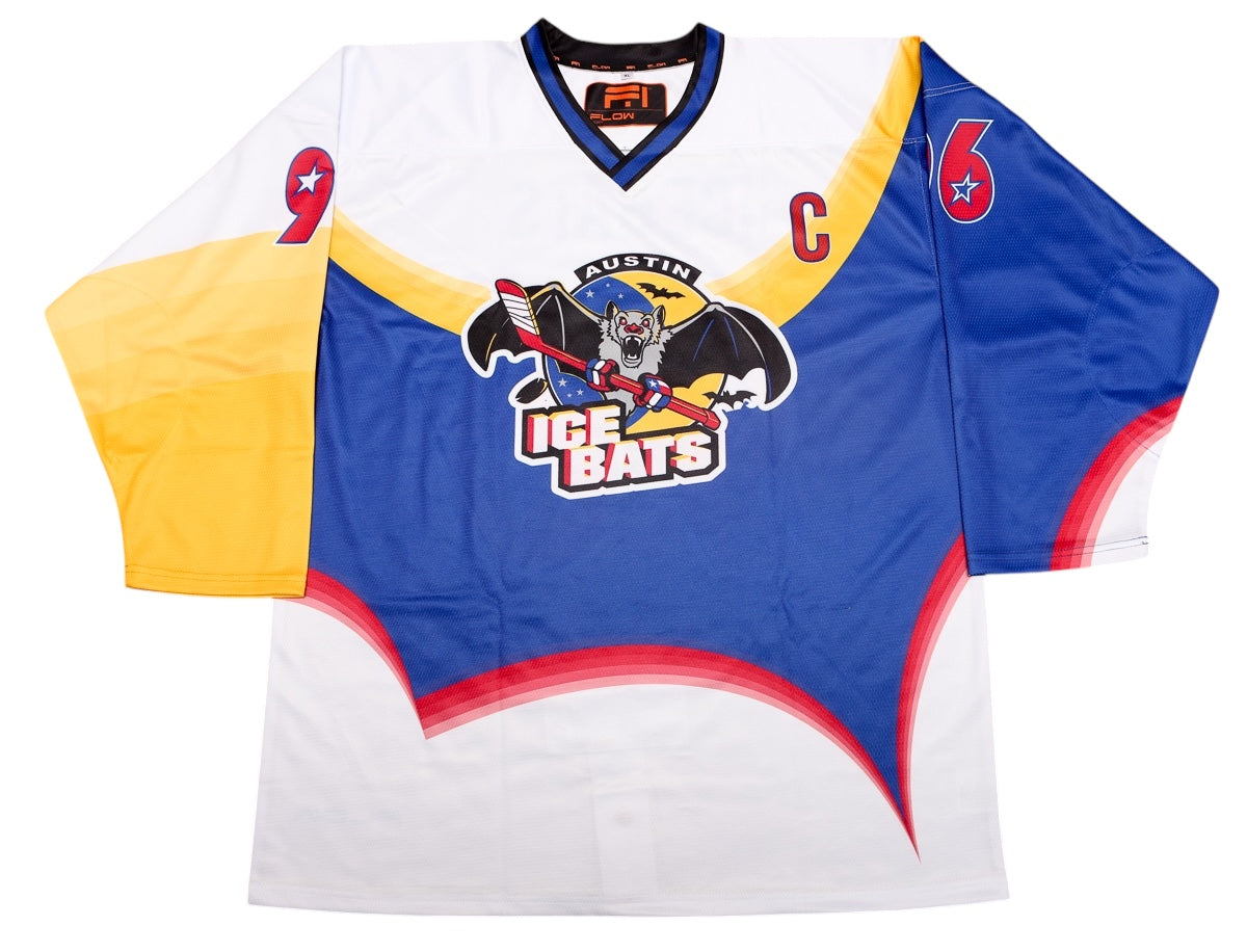 Ice Bat Austin Ice Bats 1996-97 Replica White Jersey (CUSTOM - PRE ORDER ...