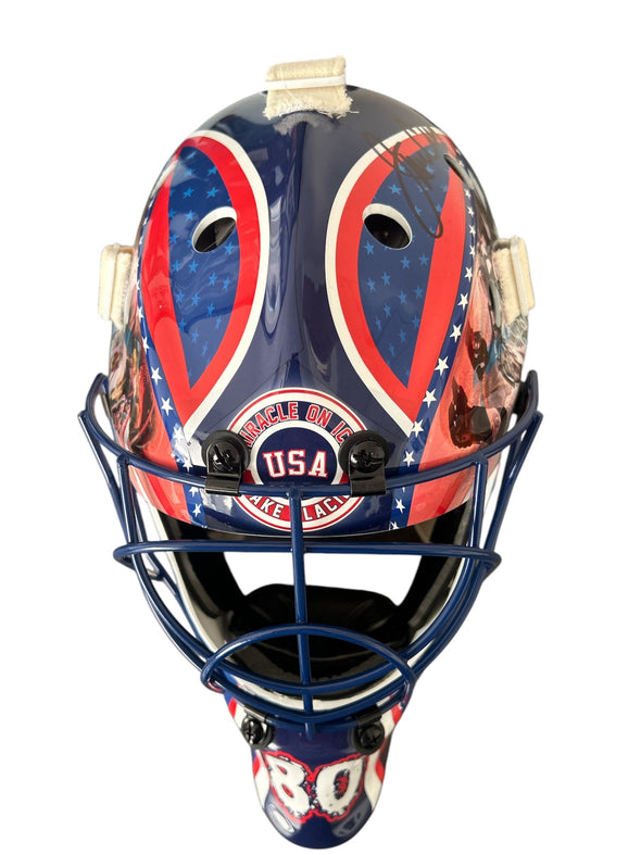 Jim Craig Signed USA Hockey Miracle on Ice 1980 Blue Full Size Goalie Mask