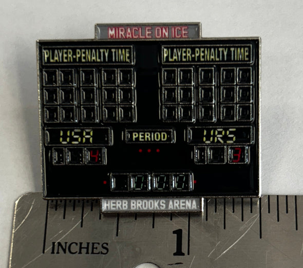 Miracle on Ice 1980 Team Scoreboard Official Collectors Pin 1.5"X1.5"