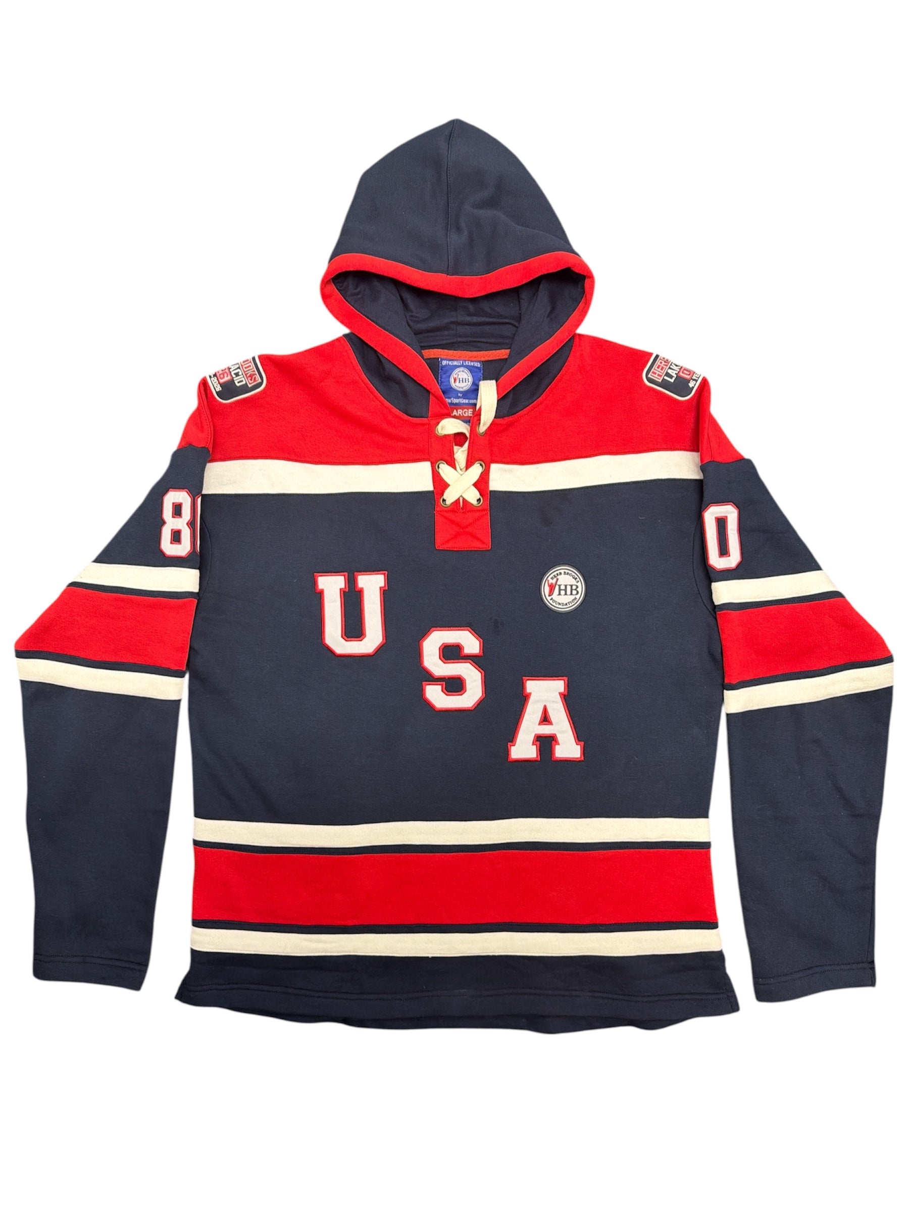 Herb Brooks Miracle on Ice Lake Placid Statute Lace Hoodie