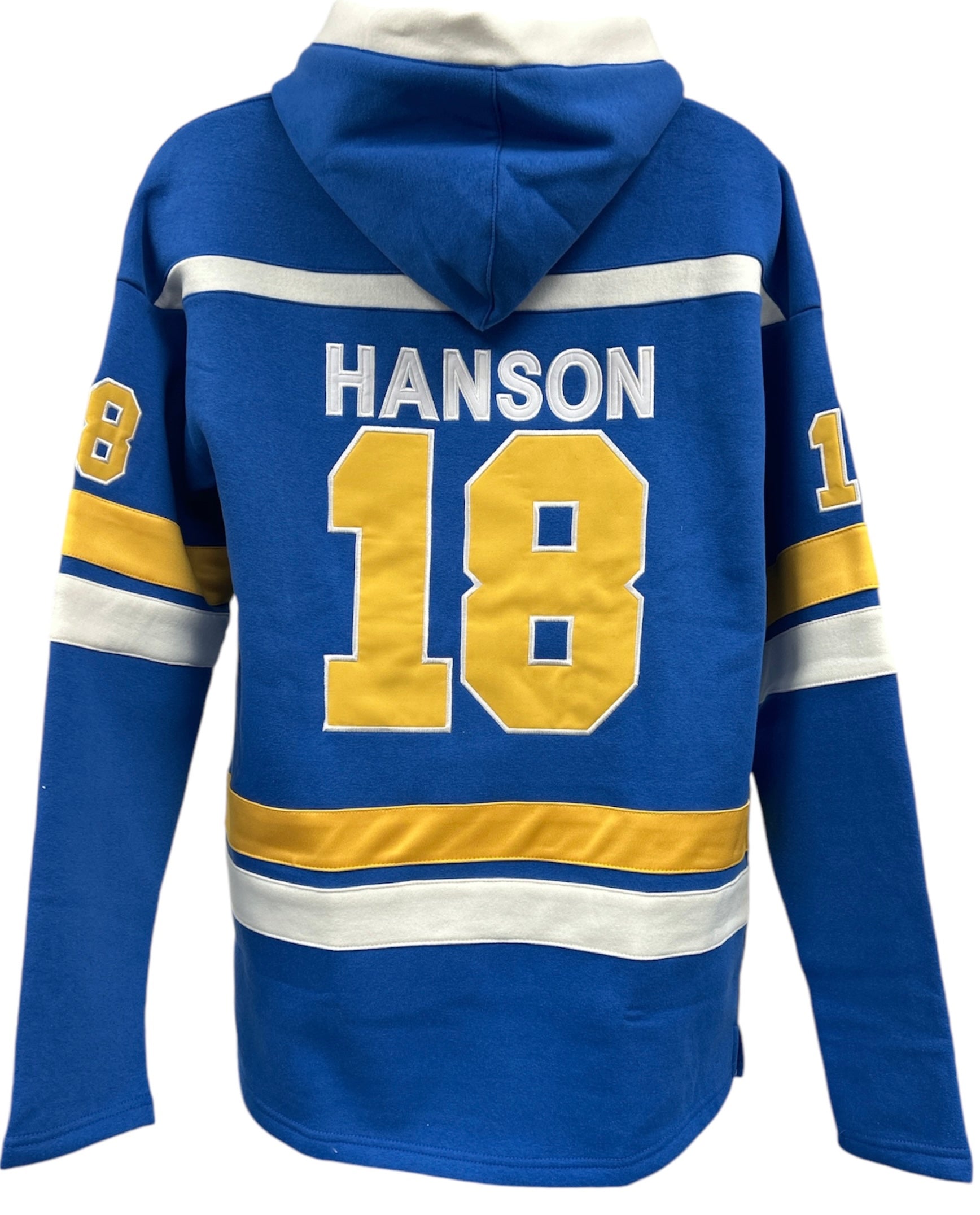 Charlestown Chiefs Heavyweight Hoodie Blue (#18 Hanson) – Vintage