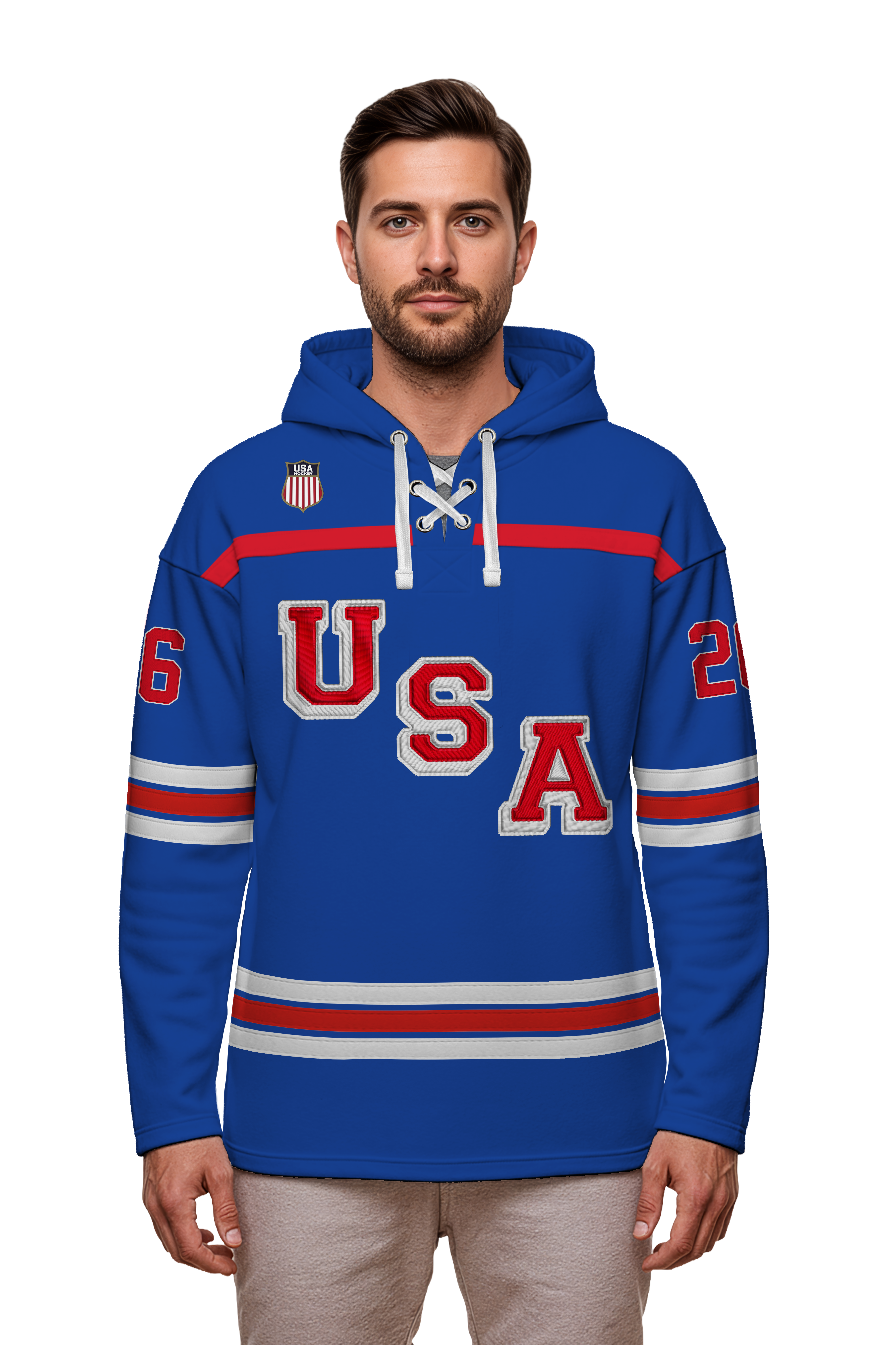 USA Hockey Shield 2026 Replica Jersey Royal Lace Hoodie