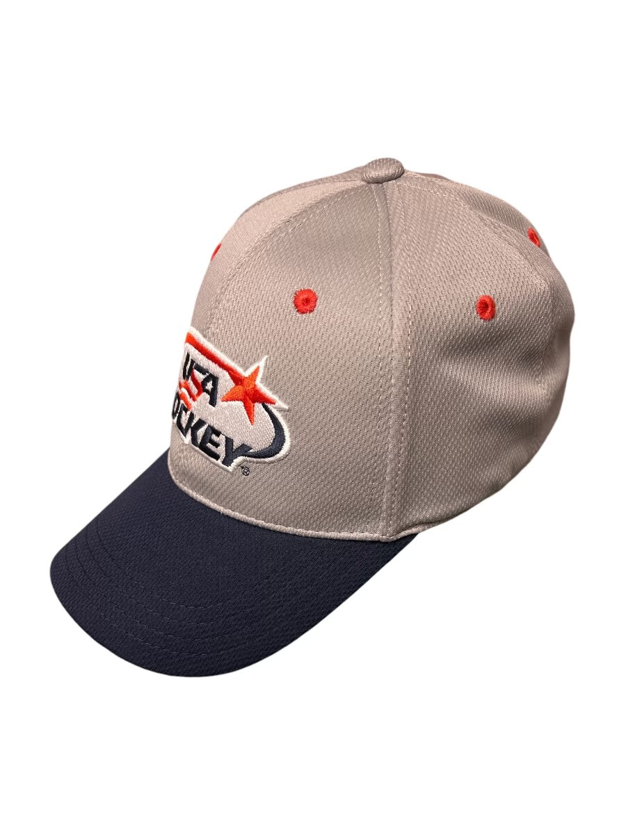 USA Hockey Official Licensed Logo Navy and Gray Hat
