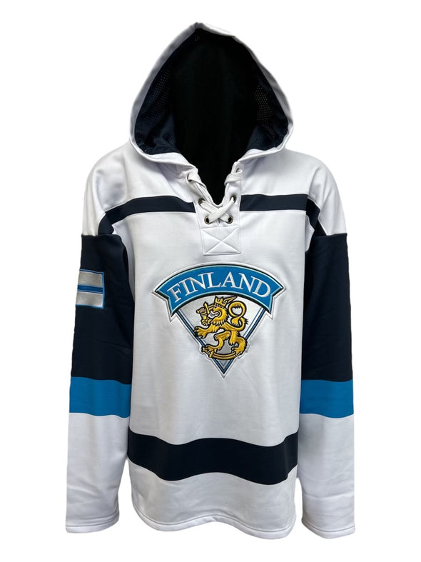 Finland Hockey Embroidered Lace Hoodie