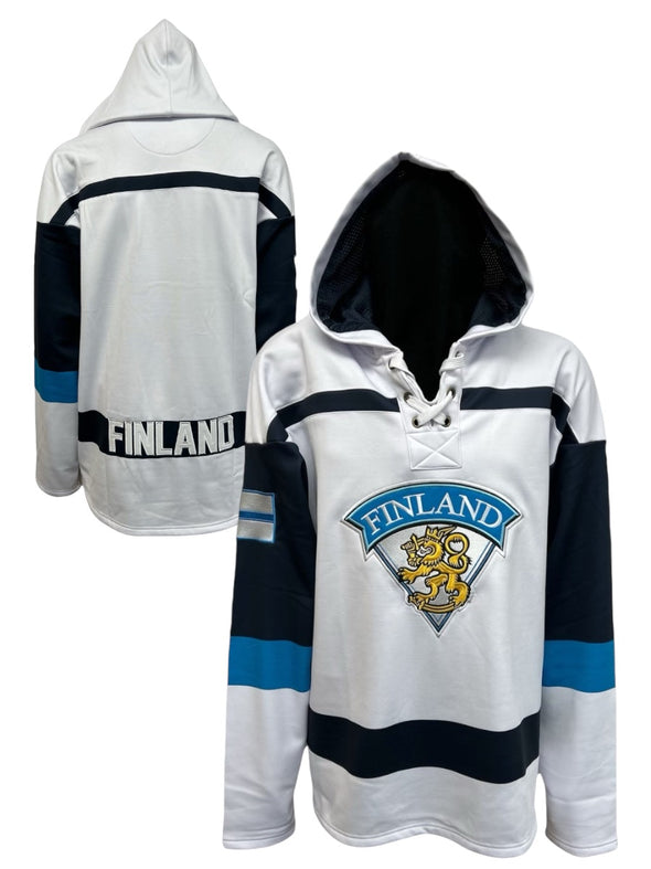 Finland Hockey Embroidered Lace Hoodie