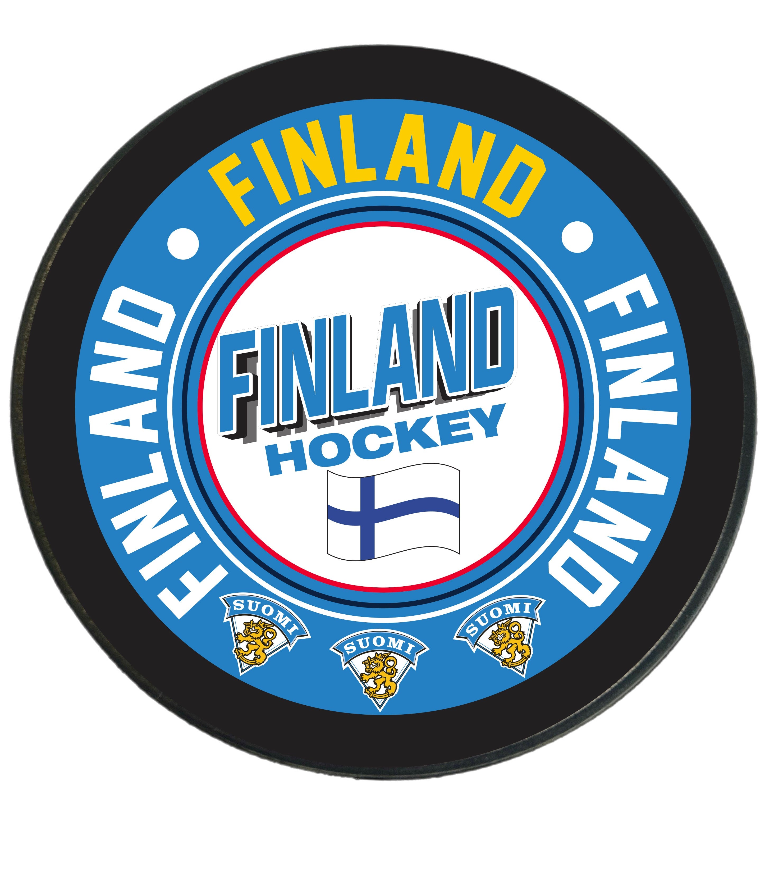 Finland Four Country Replica Hockey Puck