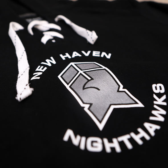 New Haven Nighthawks 1990s Hockey Lace Hoodie