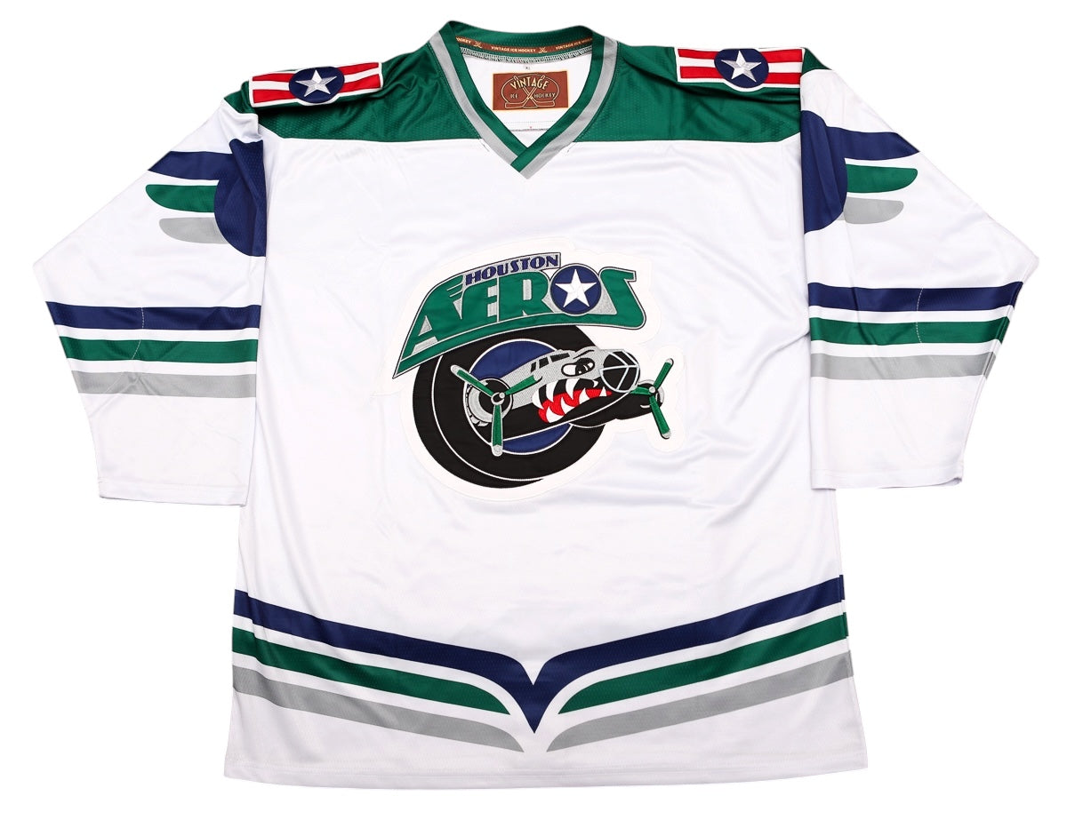 Houston Aeros 1990s Replica White Jersey (BLANK - PRE ORDER)