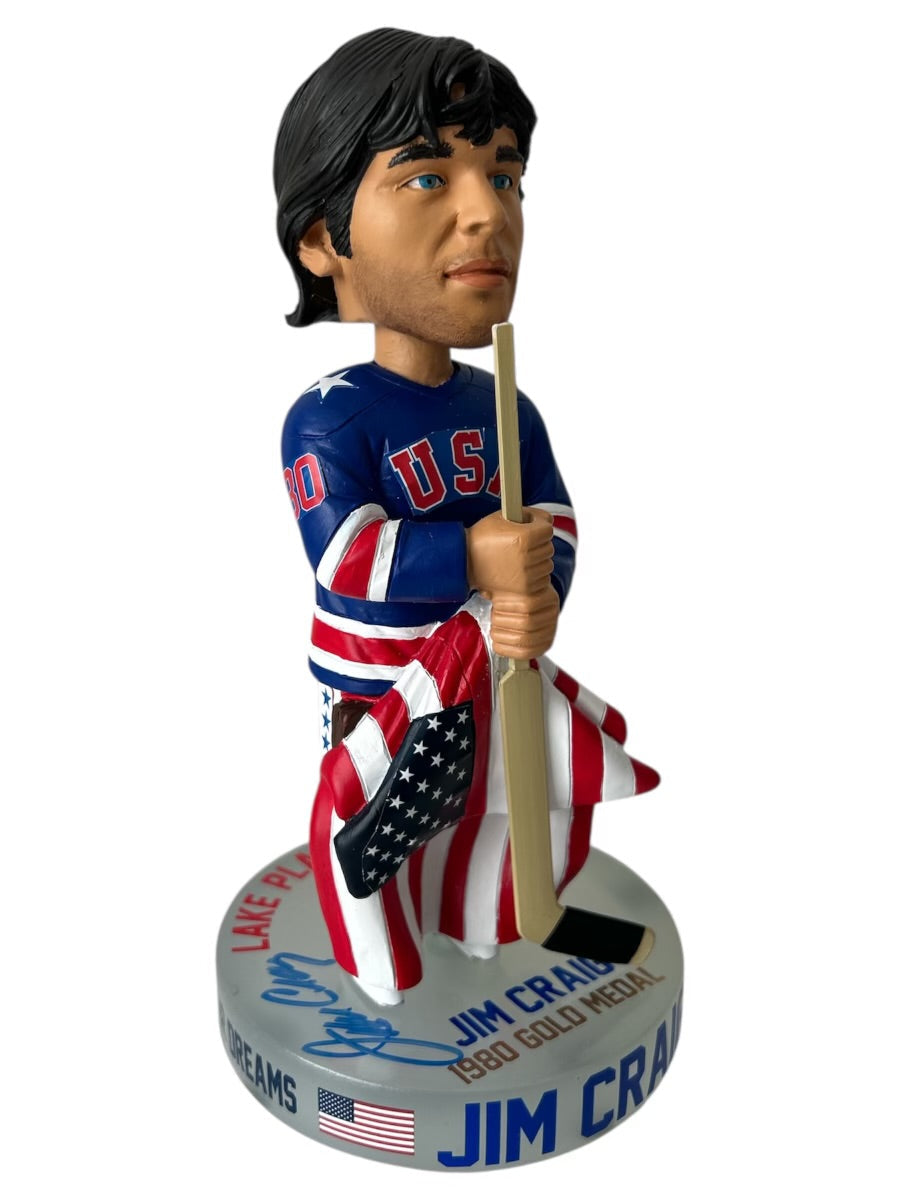 Jim Craig Signed 1980 Olympics Lake Placid Gold Medal “Miracle On Ice”.  Officially Bobblehead Edition of 144 - In Stock Now!